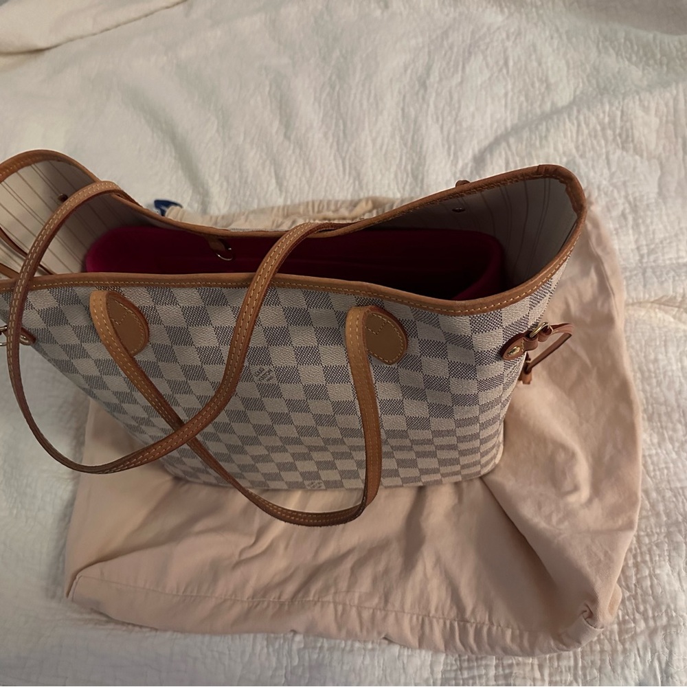 LV Neverfull PM in Damier Azure Pattern